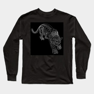 mayan mandala cougar cat pattern ecopop Long Sleeve T-Shirt